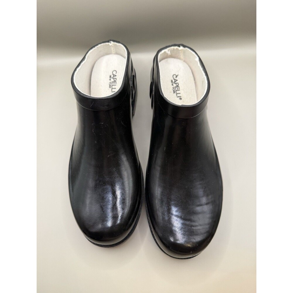 CAPELLI New York Rain Shoes Women's size 8 Black Garden Slip On mule